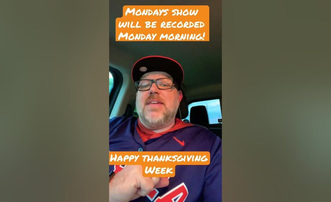 Mondays show will be recorded and be live Monday morning!